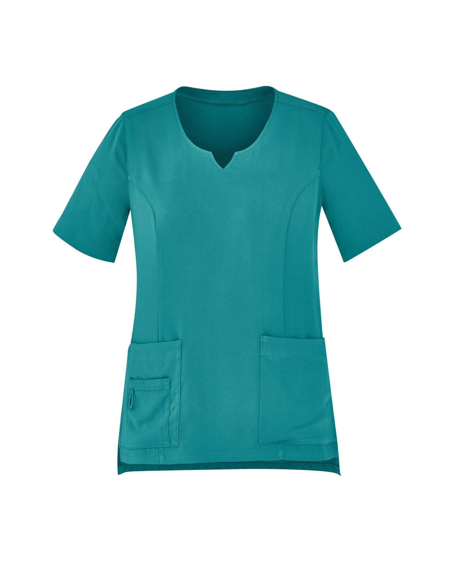 Biz Care Womens  Avery Tailored Fit Round Neck Scrub Top CST942LS Health & Beauty Biz Care Teal XXS 